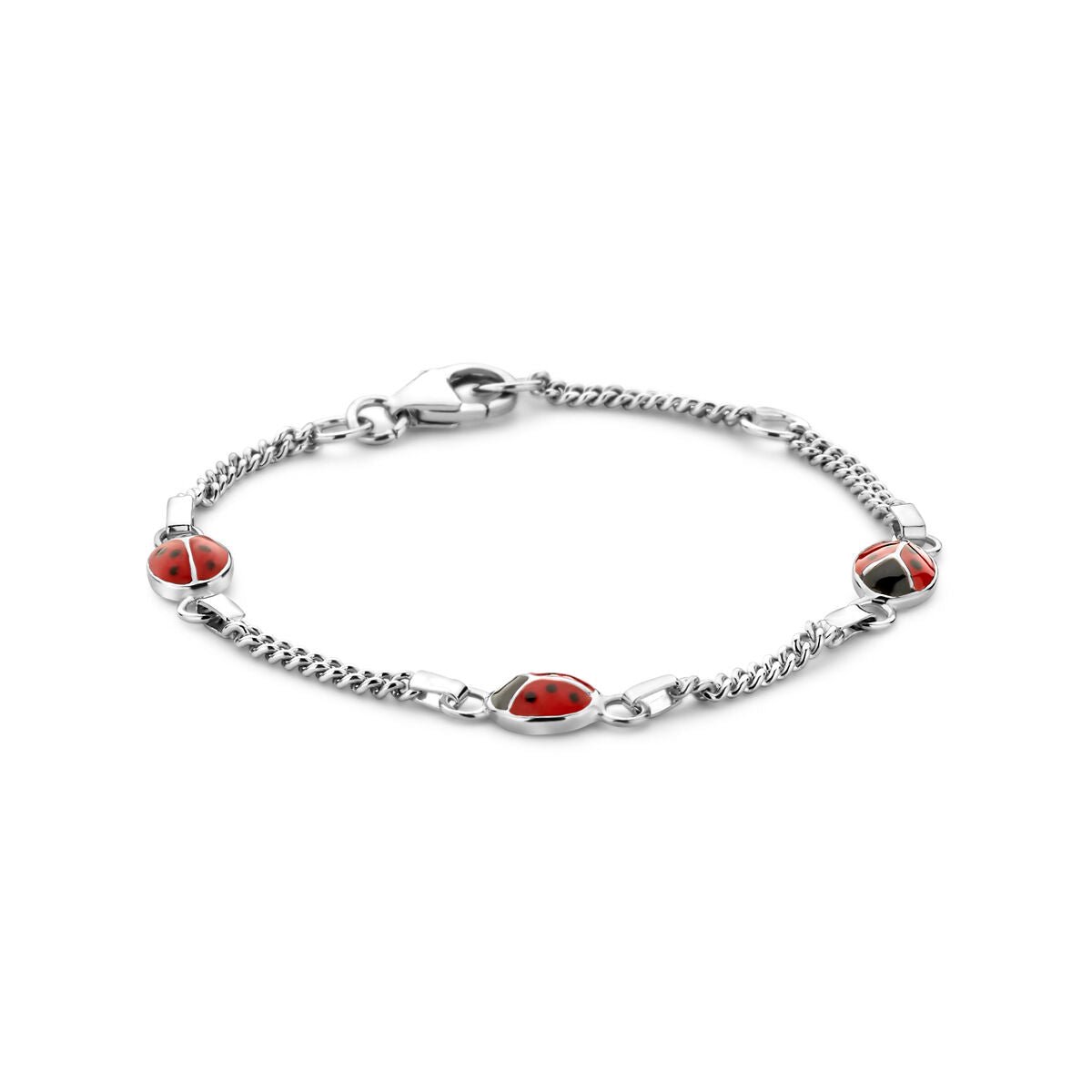 Zilver Gerhodineerd Armband Lieveheersbeestje 11 - 13 Cm 1337160
