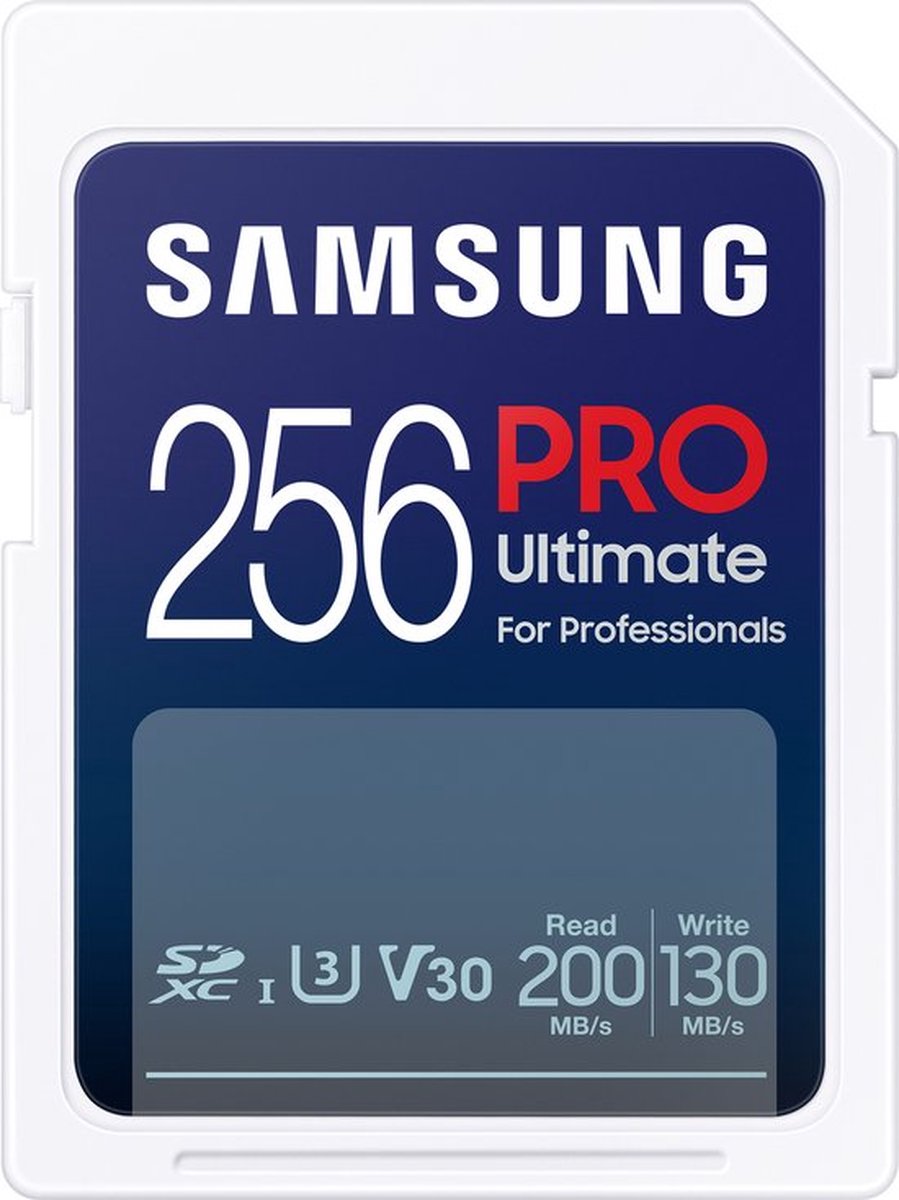 SAMSUNG Samsung PRO Ultimate – SD kaart 256 GB – 200 & 130 MB/s – Geheugenkaart camera