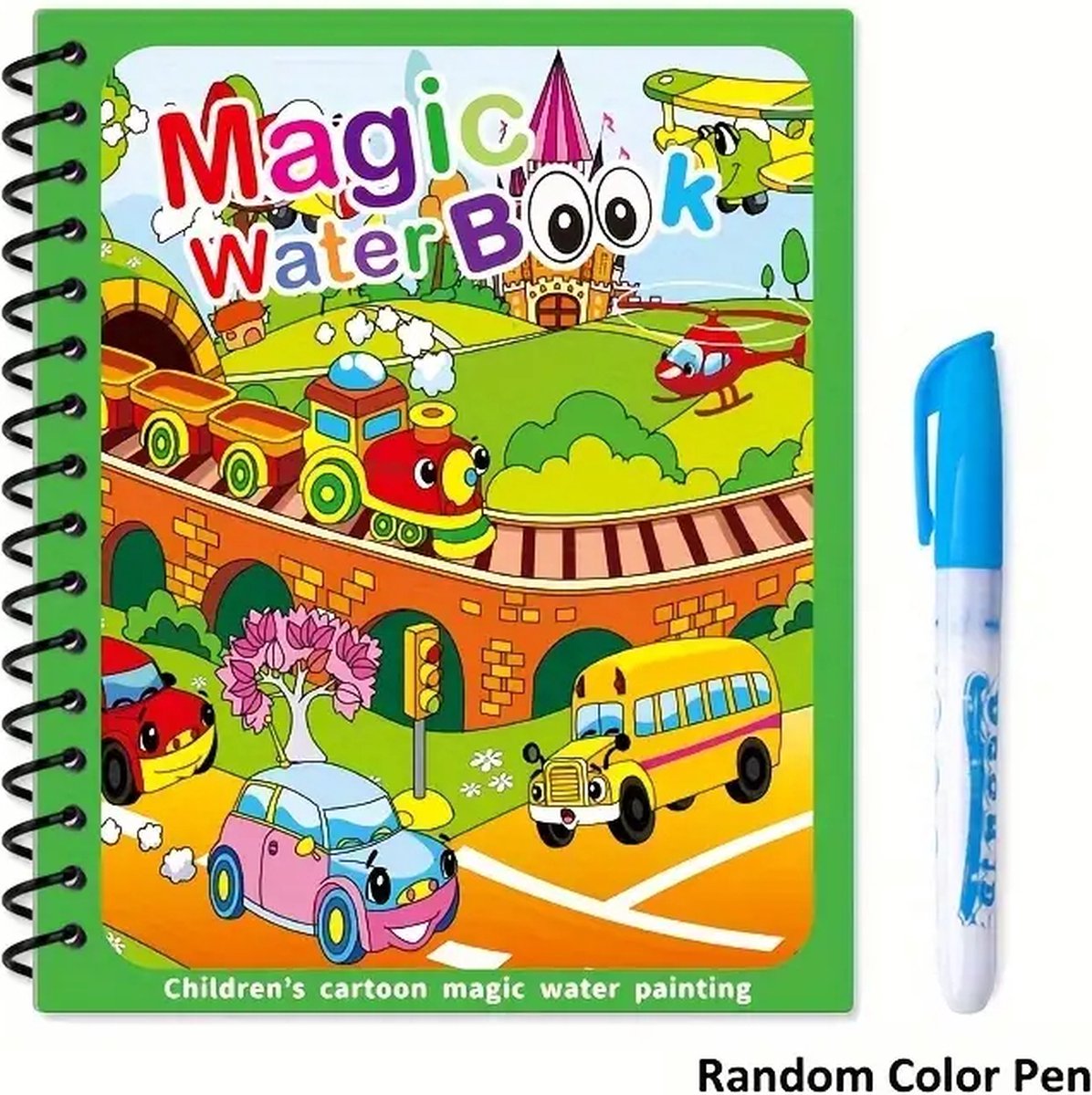 4 Pack Magische Water Kleurboeken voor Kinderen vanaf 2 Jaar - Herbruikbare Waterkleurboekjes met Magische Stift - Kleuren met Water - Educatief en Creatief Tekenboek voor Jongen en Meisje - Waterverf Graffiti Kleurboek - Toverstiften — afbeelding 6
