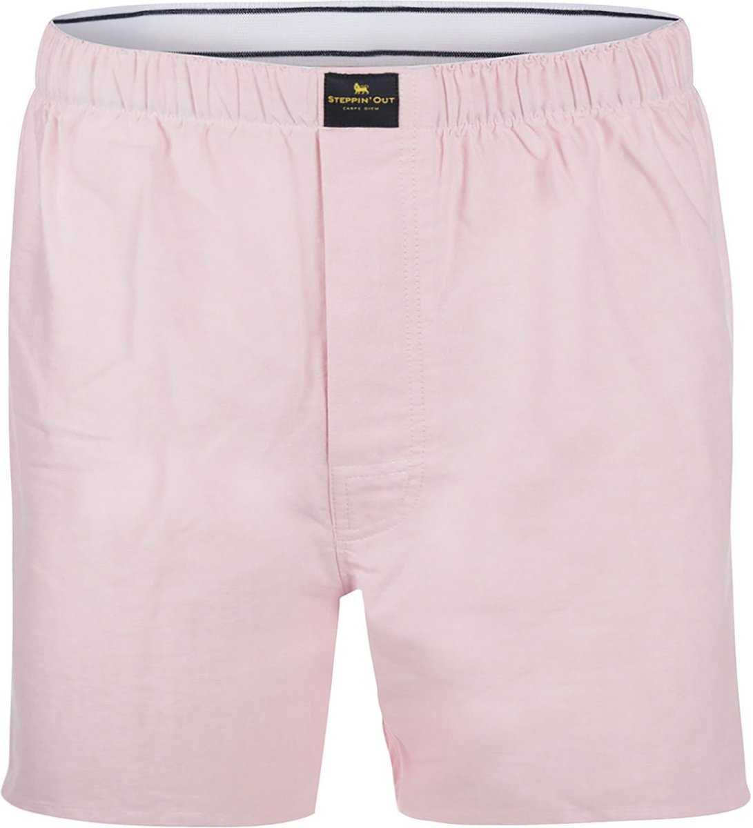 Steppin' Out Boxershort Oxford Roze - Maat S - Heren - Boxershorts