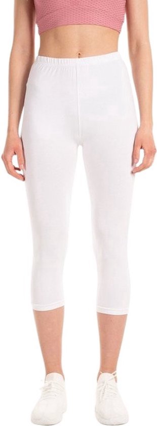 Leggings 3/4 pour femmes de haute qualité | Leggings 3 Quarts | Taille unique | Taille 38-42 | Blanc