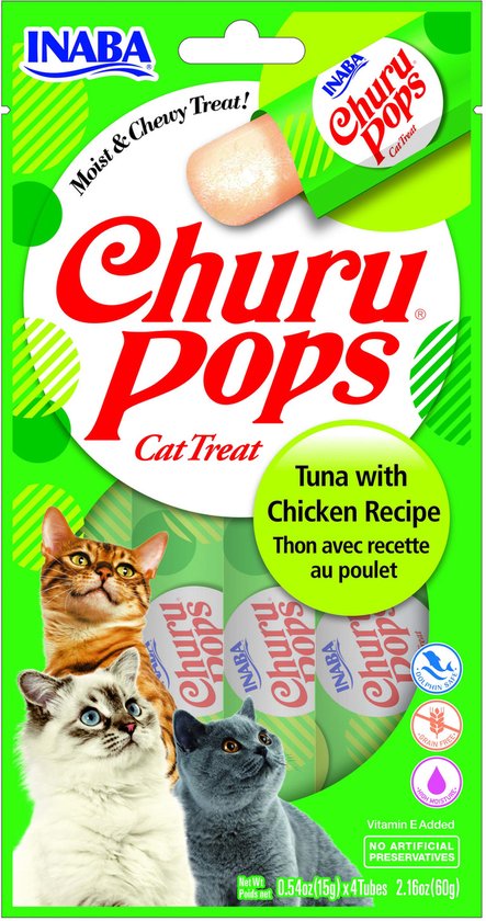 Inaba Kattensnack Pops Tonijn - Kip 60 gr