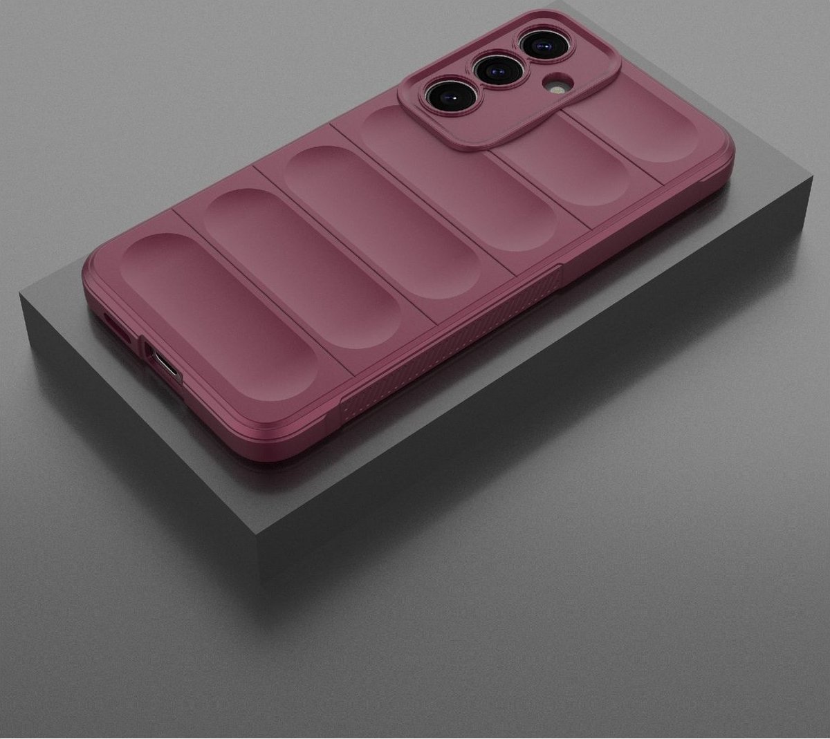 Mobigear Hoesje geschikt voor Samsung Galaxy S25 Plus Telefoonhoesje Flexibel TPU | Mobigear Bumpy Backcover | Galaxy S25 Plus Case | Back Cover - Rood