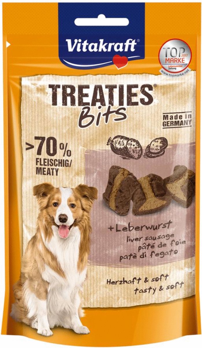 120g Treaties Bits Leverworst Vitakraft Hondensnacks