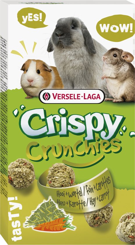 Foto: Versele laga crispy crunchies hooi knaagdiersnack natuur 75 g
