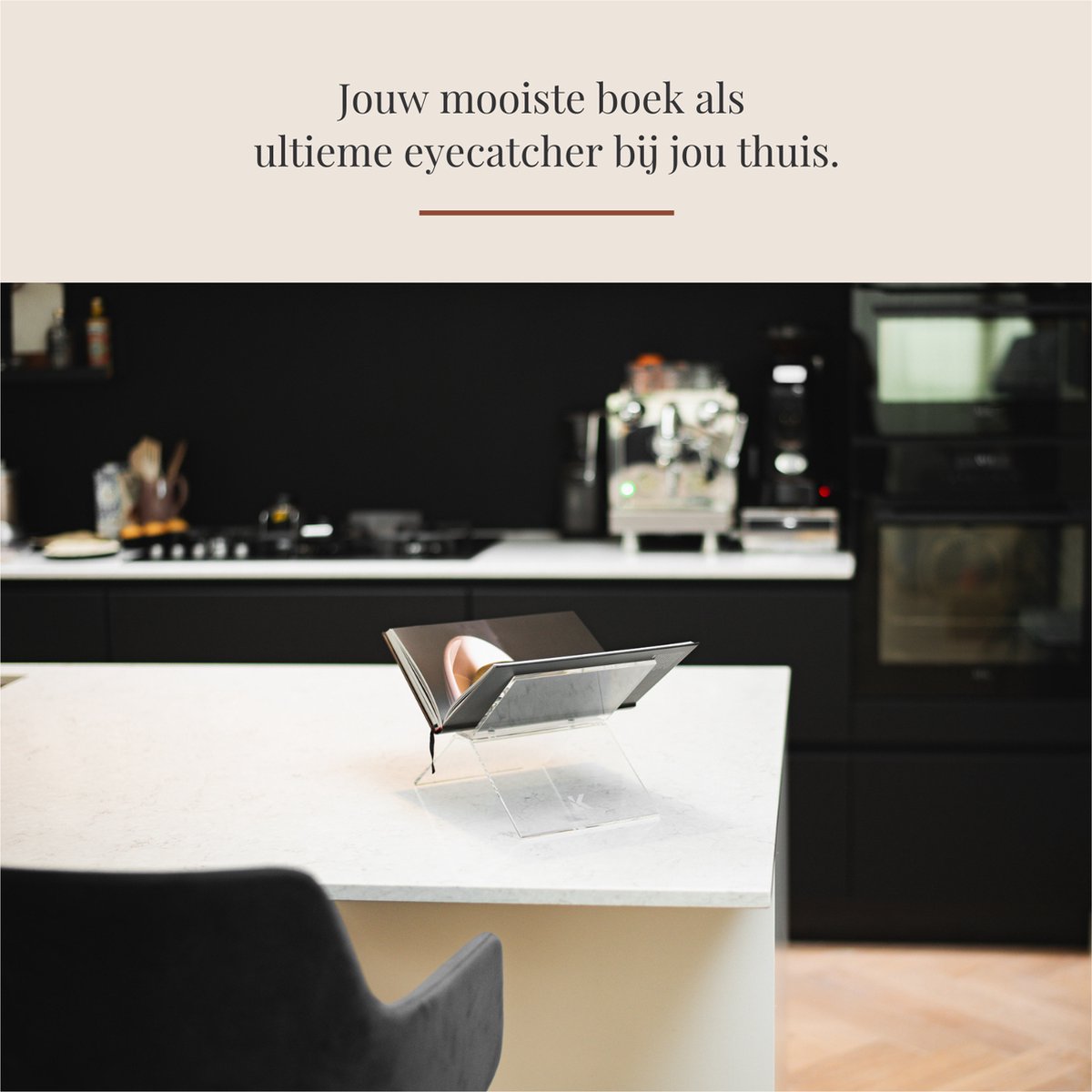 Decobook boekenstandaard (Transparant) | Koffietafelboek