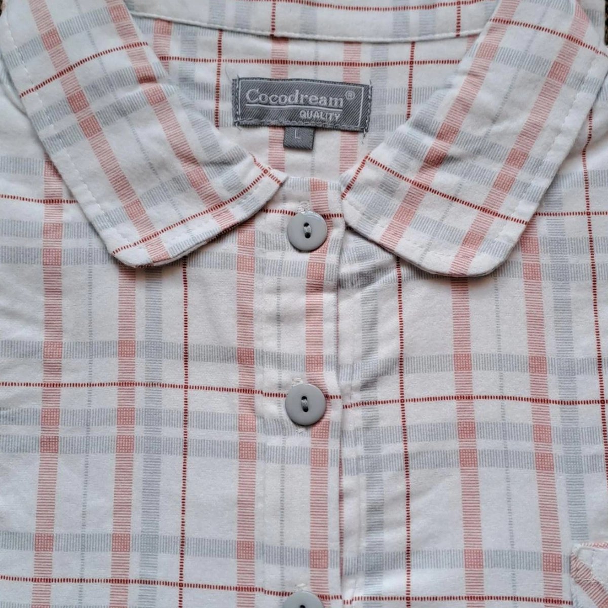 Cocodream Quality Cocodream dames nachthemd flanel - Ruit - ivoor/rood Ivoor, rood