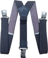 Bretels met stevige sterke brede stalen clips - Zwart -Wit - Rood