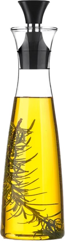 Carafe à huile ou vinaigre WoonWonder - 500 ml - Glas borosilicaté / Acier inoxydable - Carafe à huile/vinaigre anti-goutte - Bouteille d'huile d'olive et de vinaigre