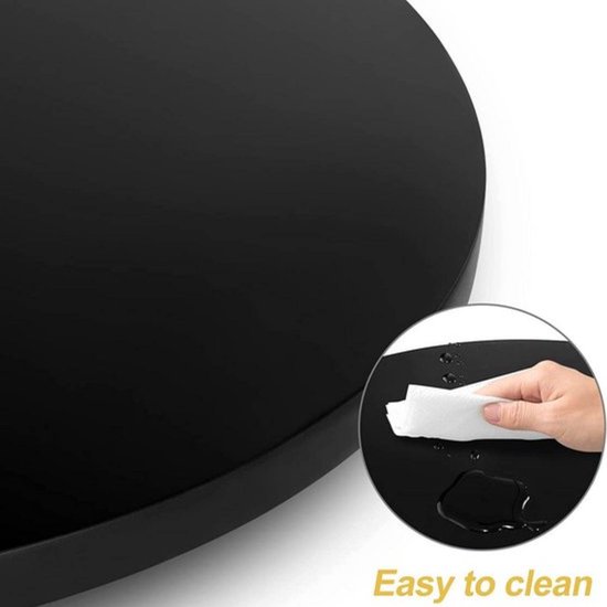 Table de Bar Ronde - Zwart - Pour l'intérieur - Cuisine - Bois - Métal - Réglable en hauteur - 52x52x 70-92cm