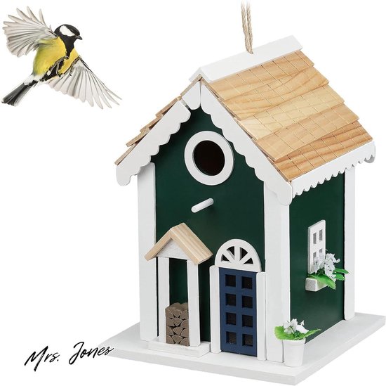PawHut Houten Vogelhuisje Met Voederstandaard - 52 X 130 Cm - Waterdicht Dak - Tuin Vogelvoeder