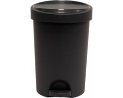 EDA Wasmand/wasbox met deksel - lichtgrijs - 60 liter - kunststof - L43 x B36 x H63 cm - Wasmanden/wasboxen