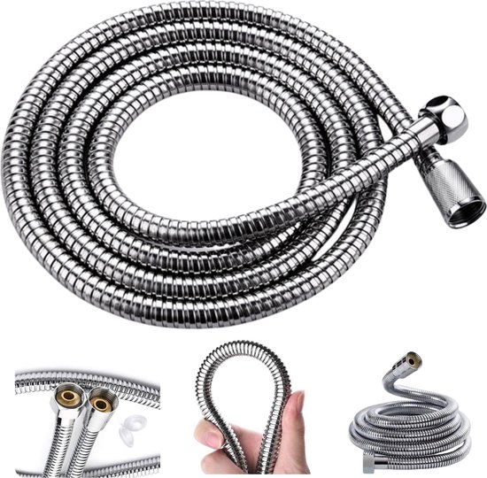 Foto: Roestvrijstalen doucheslang anti knik en lekbestendig duurzaam en flexibel hoge drukbestendigheid universele g 1 2 verbinding eenvoudige installatie 1 5 meter lengte