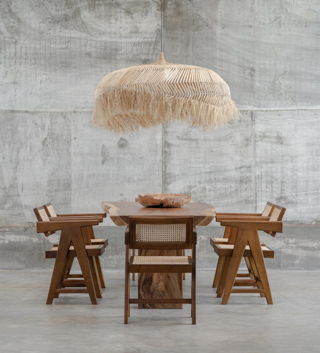 Phillippe design stoel rotan - bruin - Chandigarh eetkamerstoel - met armleuningen - traditioneel gevlochten rotan - hoogwaardig kwalitatief mindi hout - premium kwaliteit