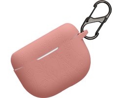 kwmobile case voor draadloze oordopjes geschikt voor Jabra Elite 8 Active hoes - Siliconen beschermhoes - Gestanst patroon design in donkerroze