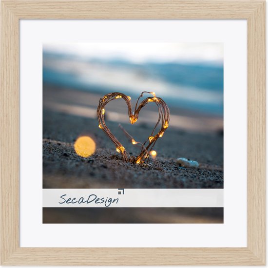 SecaDesign Fika Wood - Cadre photo 50x50 / 40x40 cm format photo avec passe-partout - Naturel