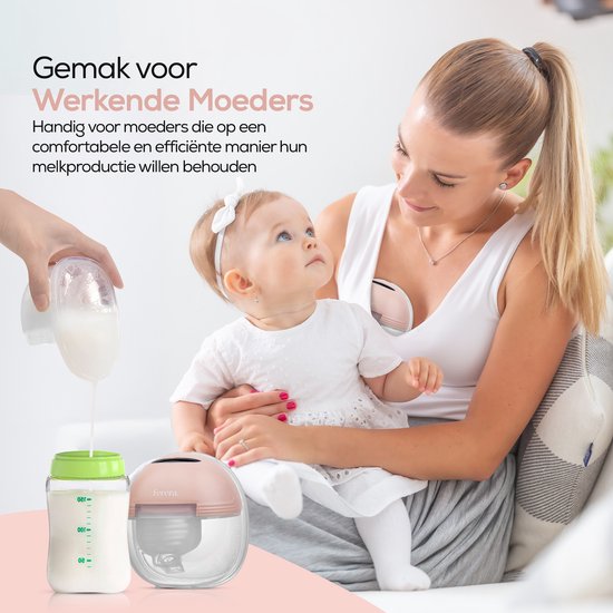 Ferera Handsfree Elektrische Borstkolf - Draadloos & Draagbaar - Dubbele Borstkolf - BPA-vrij - Roze - Inclusief 50 Opbergzakjes — afbeelding 2