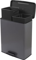 Prullenbak Curver Deco Bin Duo - 26L+26L - Tri des déchets - Rectangulaire - gris clair