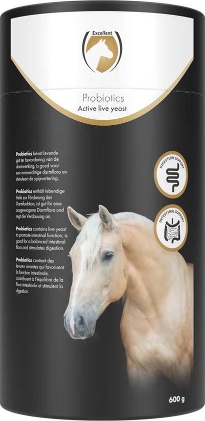 Excellent Horse Probiotics 600 gr - Paardensupplement - Ondersteuning van de Darmwerking - Poedervorm - Stimuleert de Spijsvertering