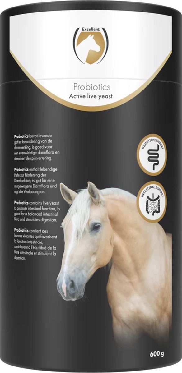 Excellent Horse Probiotics 600 gr - Paardensupplement - Ondersteuning van de Darmwerking - Poedervorm - Stimuleert de Spijsvertering