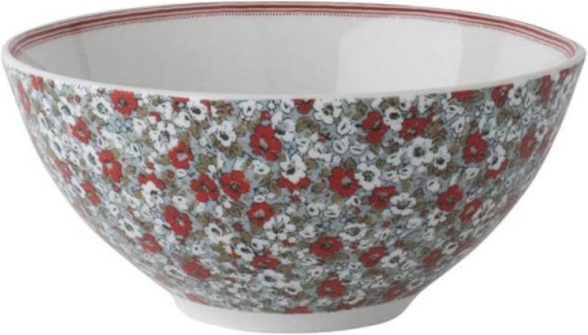 Laura Ashley - Stockbrigde Collections - Bowl - Kom - Rood/ Wit - Diameter 13 cm