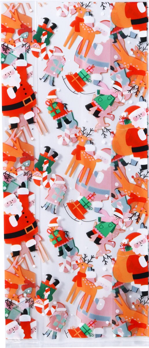 PME 20 Christmas Plastic Treat Bags - Santa's Werkplaats