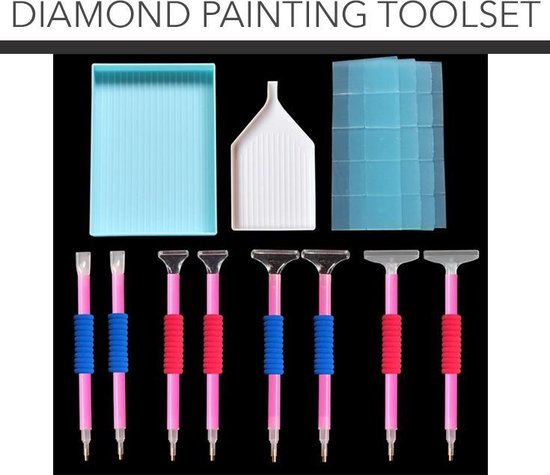 Premium diamond painting gereedschap- verschillende diamond painting pennen  en bakjes | bol.com