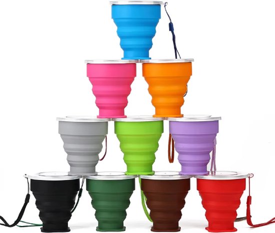 Scoby - Opvouwbare Beker - Siliconen Reisbeker - Collapsible Cup - 200ml - Roze — afbeelding 3