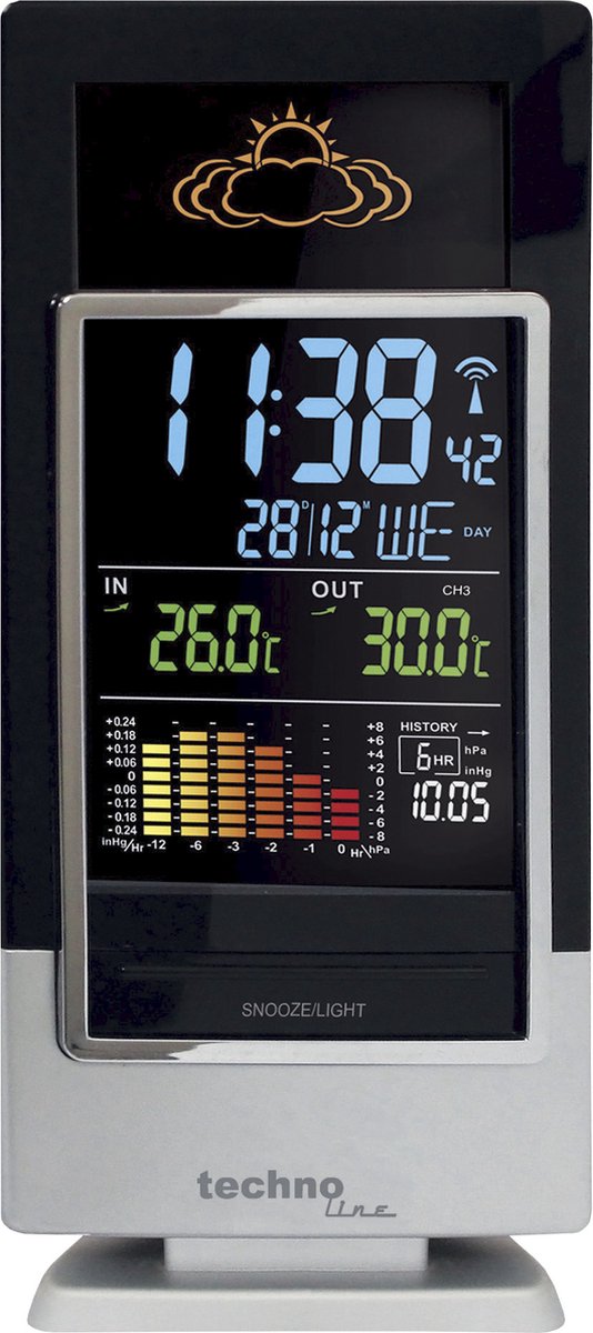 Technoline weerstation - WS 6520 - 173x140x27mm - wit - met 1 buitensensor - TL-WS6520