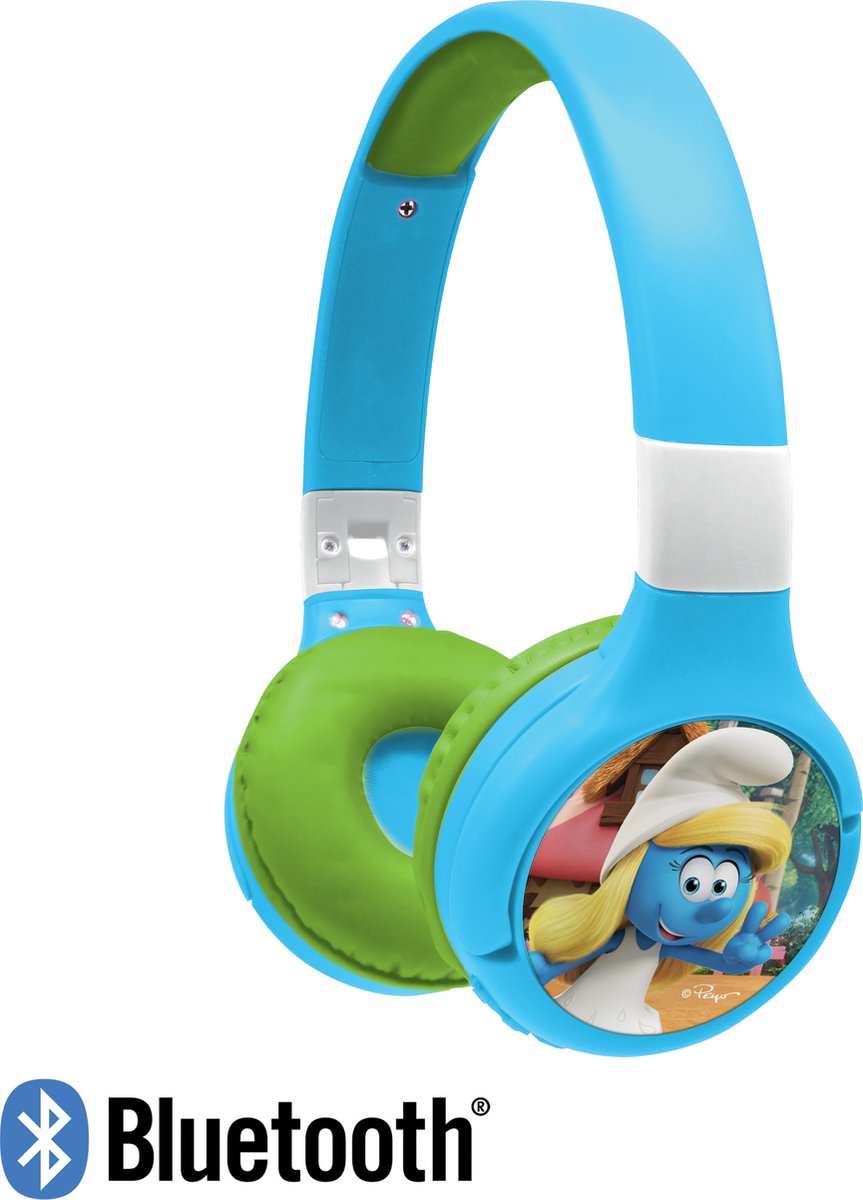 Comfortabele en opvouwbare 2 in 1 Bluetooth® en bedrade headset met geluidsbeperking, Smurfen-ontwerp