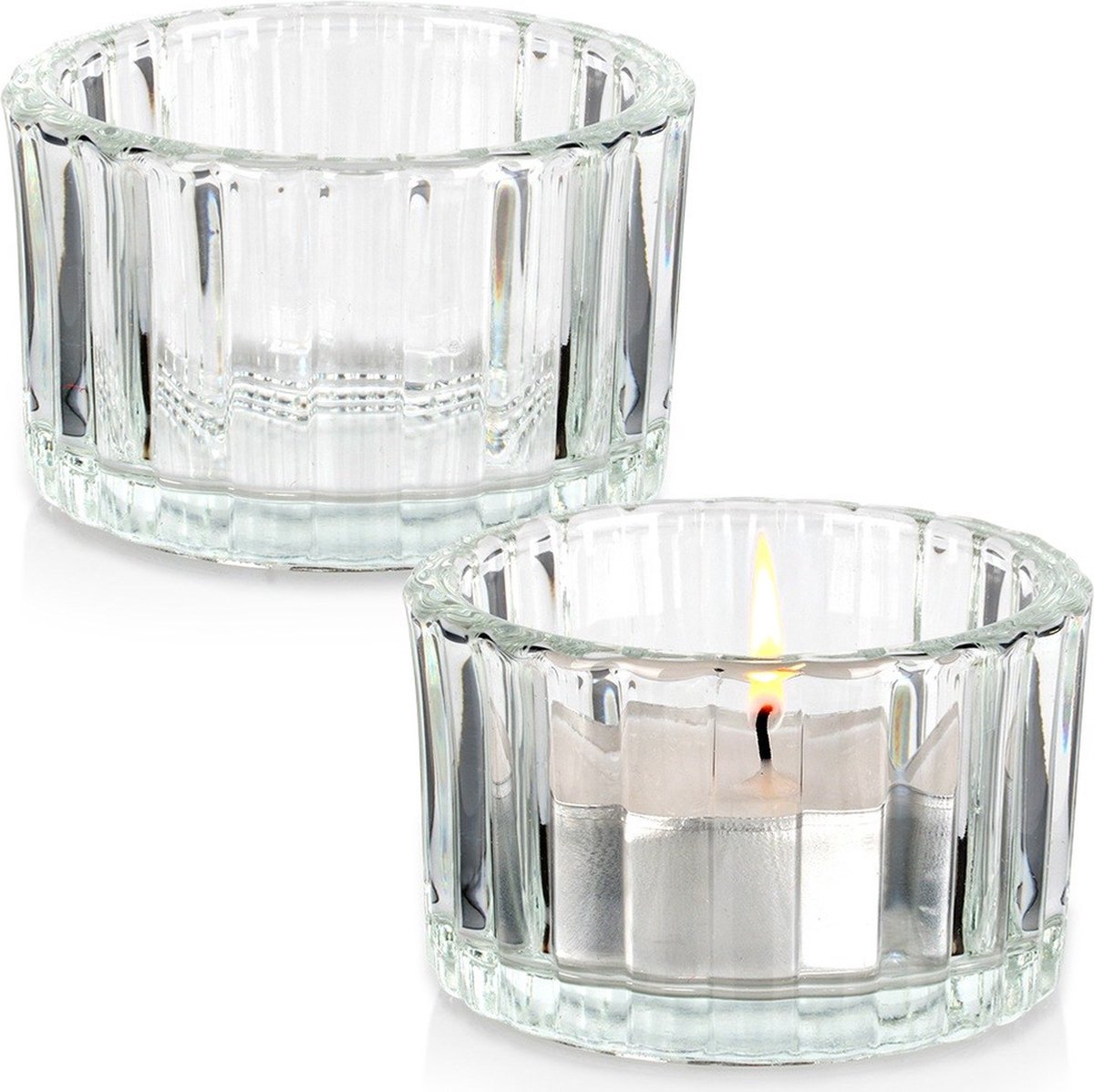 Kandelaar Glas voor Waxinelichtje 5,7 cm 2 stuks - Kaarsen - Kaarsenstandaard - Kaarsenhouder - Decoratie