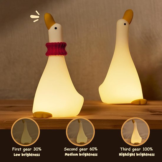 KCVV Klein Eendje Nachtlampje-Schattig Dierennachtlampje-Nachtlampje-Nachtlampje Kinderen-Bedlampje-Food Grade Siliconen-Timer-warm Licht-Wit van KCVV — afbeelding 3
