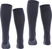 Esprit Foot Logo 2-Pack versterkt slijtvast katoen multipack kniekousen kinderen blauw - maat 27-30