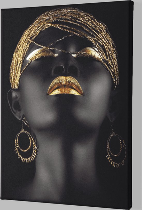 Tableau sur toile - Femme africaine - Portrait - Peintures - Toile - 60x40x2 cm