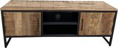 Deco4yourhome® - TV Dressoir - Tv Meubel Tv Kast- Mangohout - Staal - Industrieel - 130cm