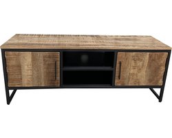 Deco4yourhome® - TV Dressoir - Tv Meubel - Mangohout - Staal - Industrieel - 130cm