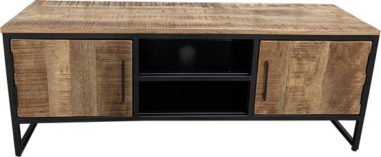 Deco4yourhome® - TV Dressoir - Tv Meubel - Mangohout - Staal - Industrieel - 130cm