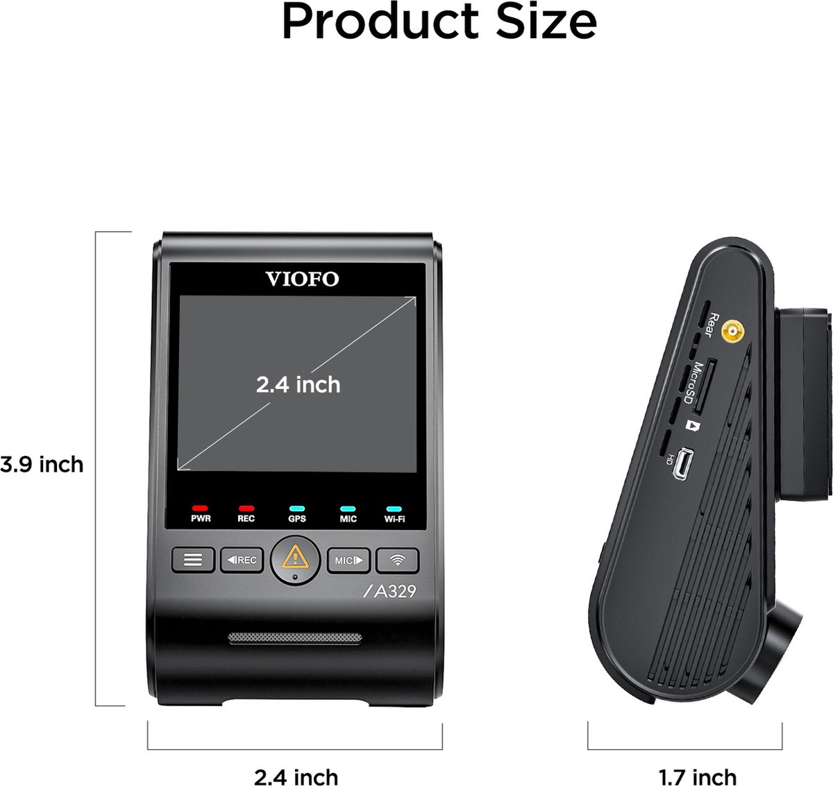 VIOFO A329 1CH - 4K dashcam met Sony STARVIS 2 thumbnail 4