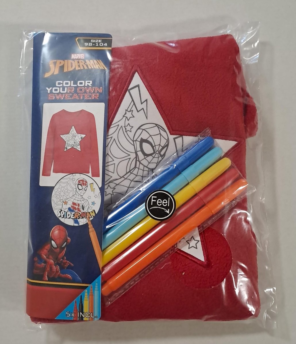 Marvel Spiderman Kleur je Eigen Trui Maat 98-104