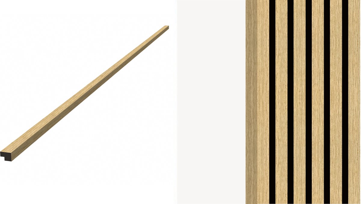 Akupaneldeal - Eindlat Yellow Oak 2600x27mm - Akoestische wandpaneel - lattenwand – akupaneel geel eiken