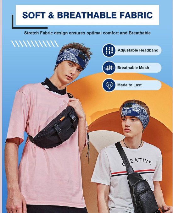 Masque de sommeil Equivera Bluetooth - Écouteurs de sommeil - Masque de sommeil Bluetooth - Masque de sommeil pour les yeux - Masque de sommeil avec Enceintes - Écouteurs de sommeil - Bandeau - Masque de sommeil - Pour une bonne nuit de sommeil !