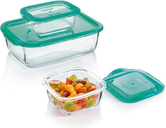 Luminarc Keep 'n Box Fresh Food Container Verre - Vert - Set-3