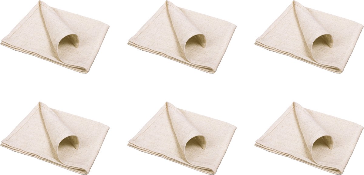 QUVIO Servet – Servetten – Katoenen servet – Servet katoen – Stoffen servet – Servet stof – Beige servetten – Servet beige – Servet 40x40cm – Katoen – 40x40cm – Beige – Set van 6