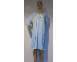 Dames nachthemd - slaapkleed - Blauw/Roze/wit - L - Geschikt voor thuis - ziekenhuis - zorginstelling - HQ - Comfort+ - Merk ORBRO