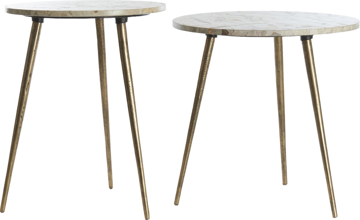 Bijzettafel ZECA - Ø48x53cm - Grijs - Set van 2