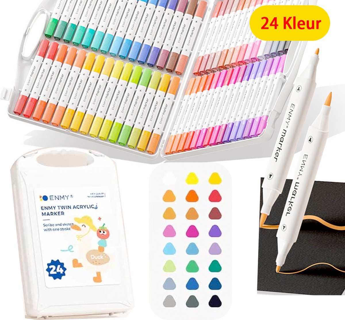 Artistro 2 Zilveren Acrylverf Stiften, Dubbele Punt (Penseel Fijn 1 mm), Markers voor Stof, Canvas, Steen, Glas, Hout, Papier, Knutselen – voor Kinderen en Volwassenen