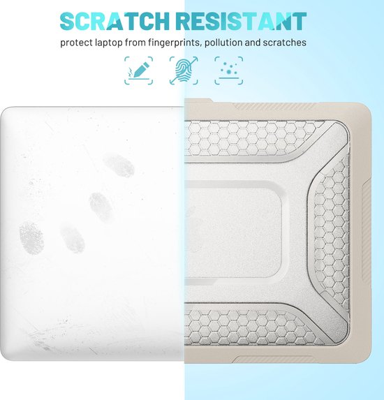 Turtle Shift Laptopcover Shield geschikt voor MacBook Air 13' inch - 2020 en 2018 - A2337 / A2179 / A1932 - Beige