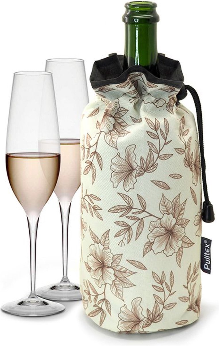 Pulltex wijnKoelzak cooler bag champagne koeler wijnkoeler met koord gel Lelies