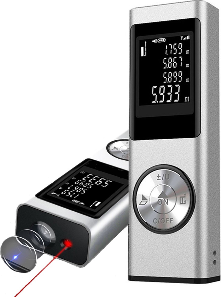 ZEERKEER Professionele Laser Afstandsmeter - 40 meter bereik - USB C snel opladen - Verlicht LCD scherm - Lasermeter