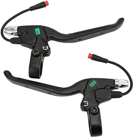 1 paire de Leviers de freins de vélo électrique en alliage d'aluminium, freins gauche droite avec connecteur étanche à 2 broches pour scooter de vélo électrique de 10 pouces